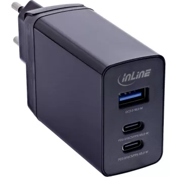 InLine 31516D universāls mobilā telefona lādētājs Melns AC Ātrā uzlāde Iekštelpām