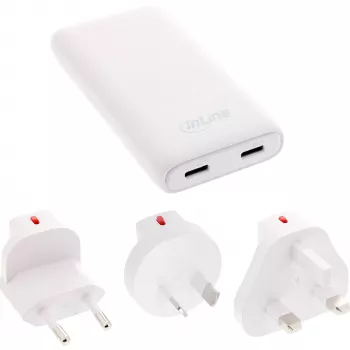 USB lādētājs InLine 31519C Dual USB-C 65W