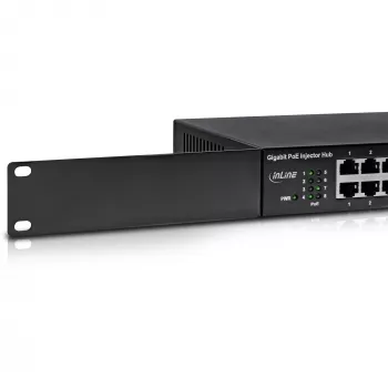 InLine PoE+ Gigabit tīkla inžektoru centrmezgls 8 porti (8x PoE+), 1 Gb/s, 19 collu 1U