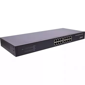 InLine 16 portu Gigabitu tīkla slēdzis, 1Gb/s, 19 collu 1U, bez ventilatora