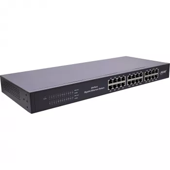 InLine 24 portu Gigabit tīkla slēdzis, 1Gb/s, 19 collu, 1U, metāla, bez ventilatora