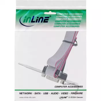 InLine Slot Bracket DB9 vīriešu uz 10-pin iekšējo header tiešs 1:1 0.6m