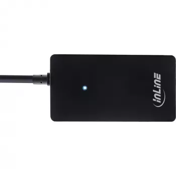 InLine USB 2.0 4-Portu Hubs, Type-A vīriešu uz 4x Type-A sieviešu, melns, 30 cm