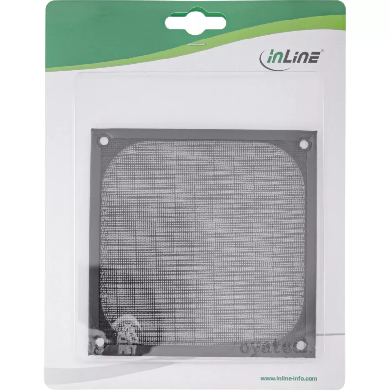 InLine alumīnija ventilācijas režģa filtrs, melns, 120x120 mm