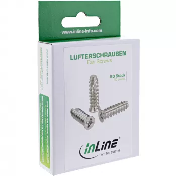 InLine Ventilatora skrūves 5x16mm sudraba 50 gab. iepakojumā