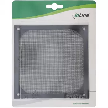 InLine alumīnija ventilācijas režģa filtrs, melns, 140x140 mm