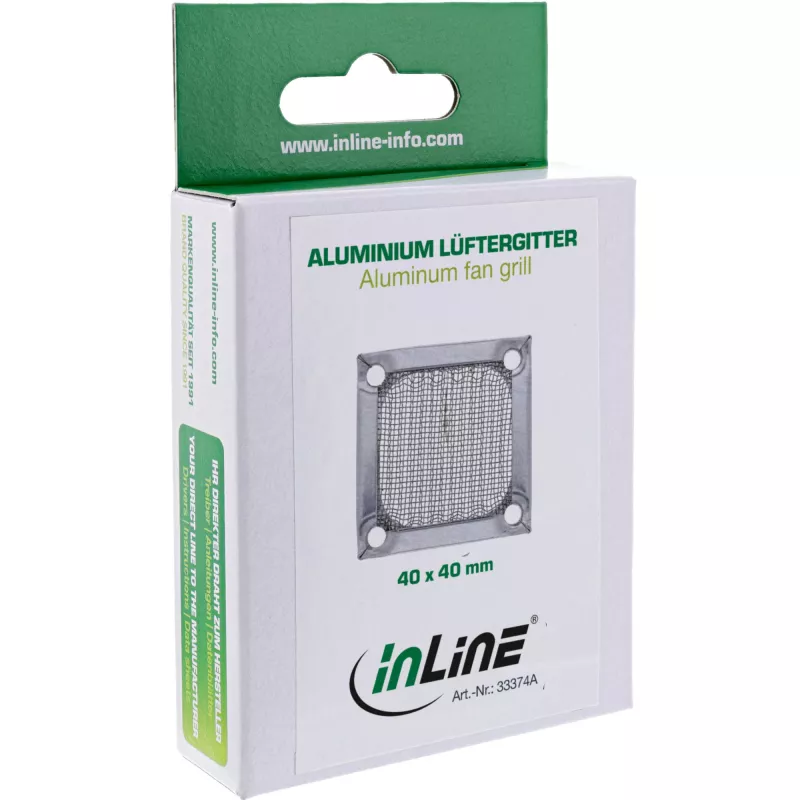 InLine alumīnija filtrs ventilatora režģim 40×40 mm 33374A