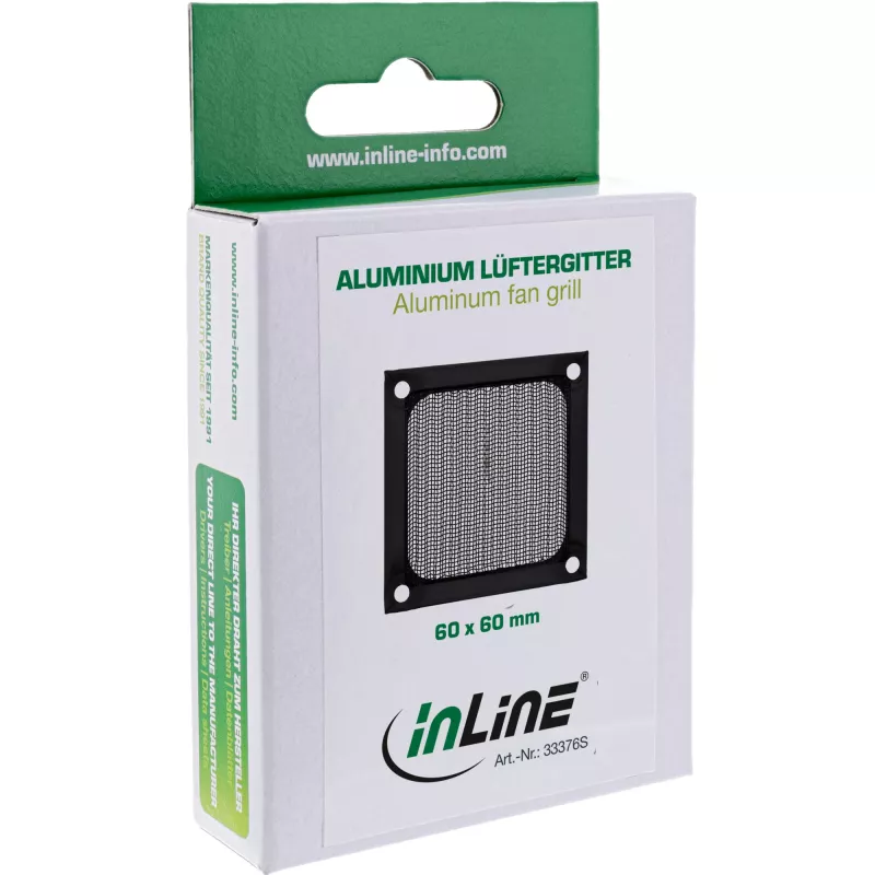 InLine Fanu režģa alumīnija filtrs, melns, 60x60mm