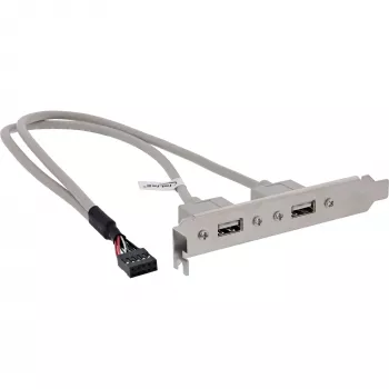 InLine USB 2.0 Slot Bracket 2x USB Type A sievišķais uz 1x 10Pin savienotāju 0.35m