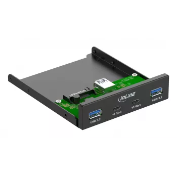 InLine 33456C 3.5 collu priekšējais panelis ar USB portiem, melns