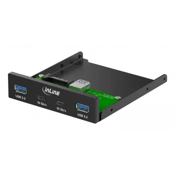 InLine 33456C 3.5 collu priekšējais panelis ar USB portiem, melns