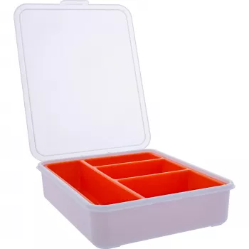 InLine Mazo detaļu kaste, 4 nodalījumi, 180x140x40mm, oranža