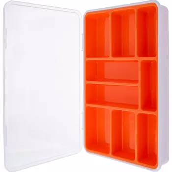 InLine Mazo detaļu kārba, 9 nodalījumi, 290x185x45mm, oranža