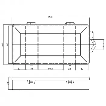 InLine mazu detaļu kastīte, 5 nodalījumi, 206x107x33mm, caurspīdīga
