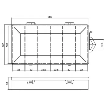 InLine mazu detaļu kastīte, 6 nodalījumi, 206x107x33mm, caurspīdīga