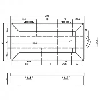 InLine Mazo komponentu kastīte 10 nodalījumi 206x107x33mm, caurspīdīga