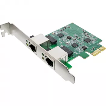 InLine 51126A divu portu 2.5 Gigabit tīkla karte, 2x RJ45, PCIe x1, ar LP stiprinājumu