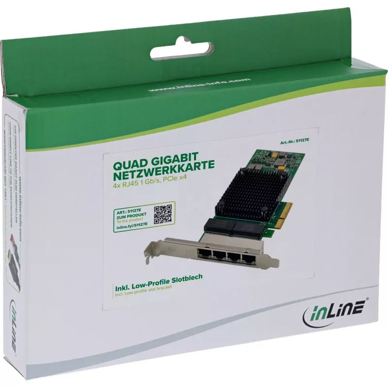 Iekšējā Ethernet tīkla karte InLine 51127E 1000 Mbit/s PCI Express