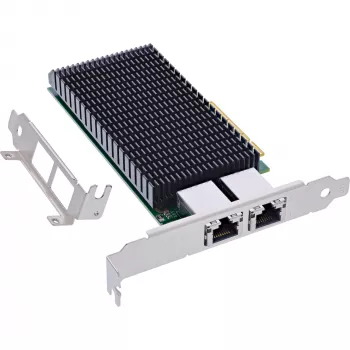 InLine Dual 10-Gigabit tīkla karte, 2x RJ45 10Gb/s, PCIe x8, ieskaitot zemo profilu kronšteinu