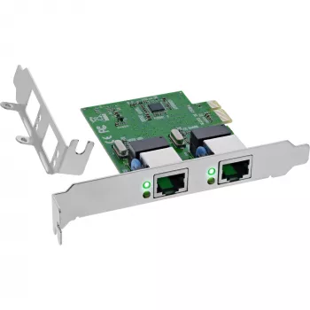 Tīkla karte InLine 51128K Divu portu Gigabita 2x RJ45 PCIe x1