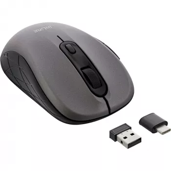 InLine 3-in-1 pele, Bluetooth + 2x 2.4 GHz, 5 pogas, optiskā, pelēka/melna