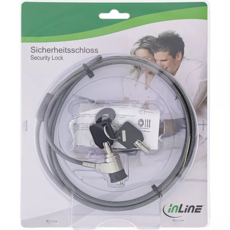 InLine Notebook Security Lock ar atslēgu 4.4mm x 2m
