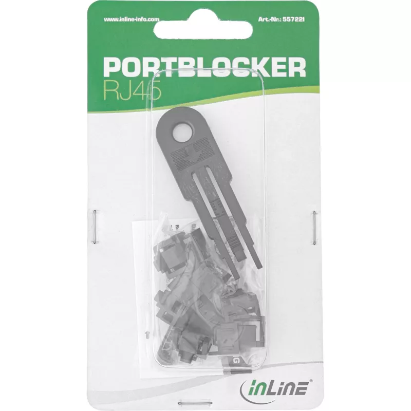 InLine RJ45 porta bloķētāju komplekts, 10 gab. ar atslēgu, melns