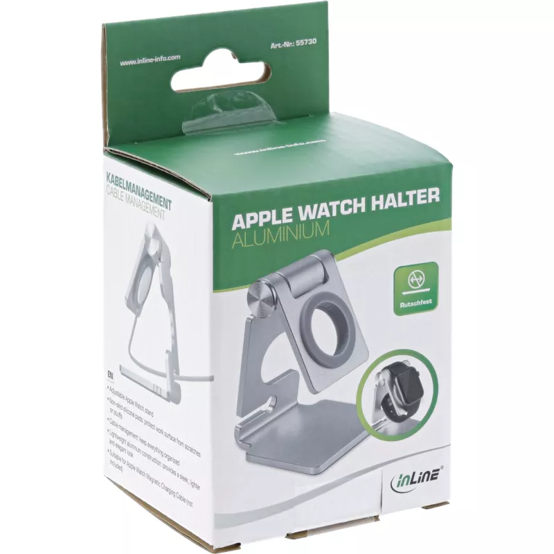 InLine Aluminium turētājs Apple Watch sudraba krāsā