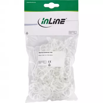 Kabeļu saites (twist ties) InLine 22×18 mm baltas, 100 gab.