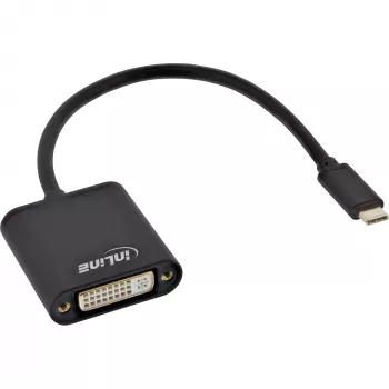 USB-C uz DVI pārveidotājs InLine 64103B (vīriešu USB-C uz sieviešu DVI)