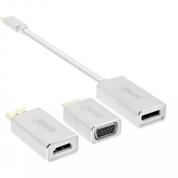 InLine USB displeja pārveidotāju komplekts 6-in-1, 4K/60Hz sudrabs