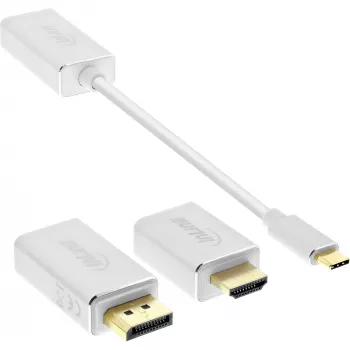 InLine USB displeja pārveidotāju komplekts 6-in-1, 4K/60Hz sudrabs