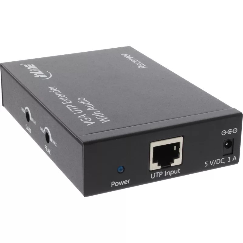 InLine VGA + Audio Extender uztvērējs līdz 300m pa UTP/STP tīkla kabeli RJ45
