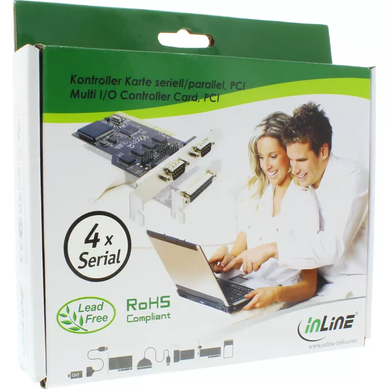 InLine PCI Multi I/O Kontroliera Karte 4 DB9 Seriālie Porti