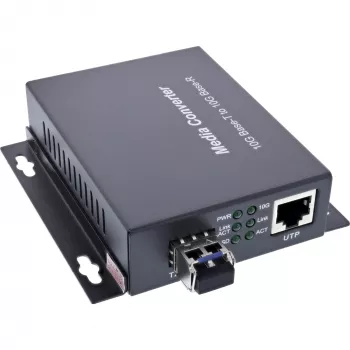 InLine 66659F tīkla mediju pārveidotājs 10 Gb/s 1310 nm vienmodas šķiedra Melns