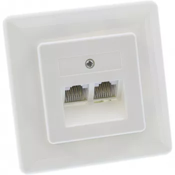InLine ISDN sienas rozete 2x RJ45 sievišķā 2x 8 ports 69989C