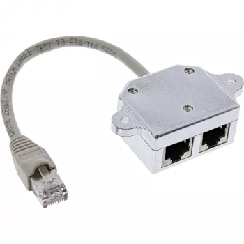InLine Cat.5e ISDN T-Adapter RJ45 vīrietis uz 2x RJ45 sieviete 15cm