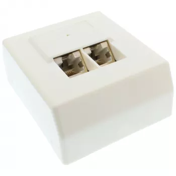 InLine Cat.5e tīkla kārba 2x RJ45 virsmas montāžai balta RAL9010