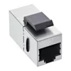 InLine RJ45 modulis sievišķais-sievišķais SNAP-In Cat.6 STP, melns/sudrabs