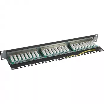 InLine Patch Panel 19 collu Cat.5e 24 Porti 1U melns RAL9005
