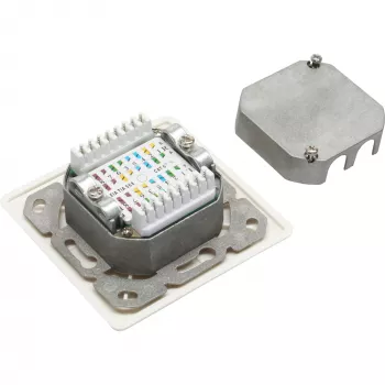 InLine Cat.6 Savienojuma Kārba 2x RJ45 sievišķā RAL9010 balta horizontāla