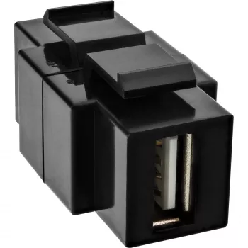 InLine USB 2.0 Snap-In modulis, USB 2.0 A sieviešu/sieviešu, balts korpuss