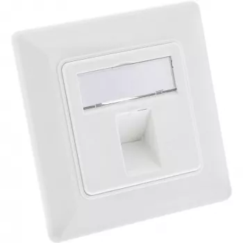 InLine Rāmja komplekts 1x RJ45 Bu/LSA ieliktnim, Keystone SNAP-In, balts RAL9010