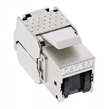 InLine RJ45 Keystone Jack Snap-In modulis Cat.6a, ar putekļu vāciņu, melns