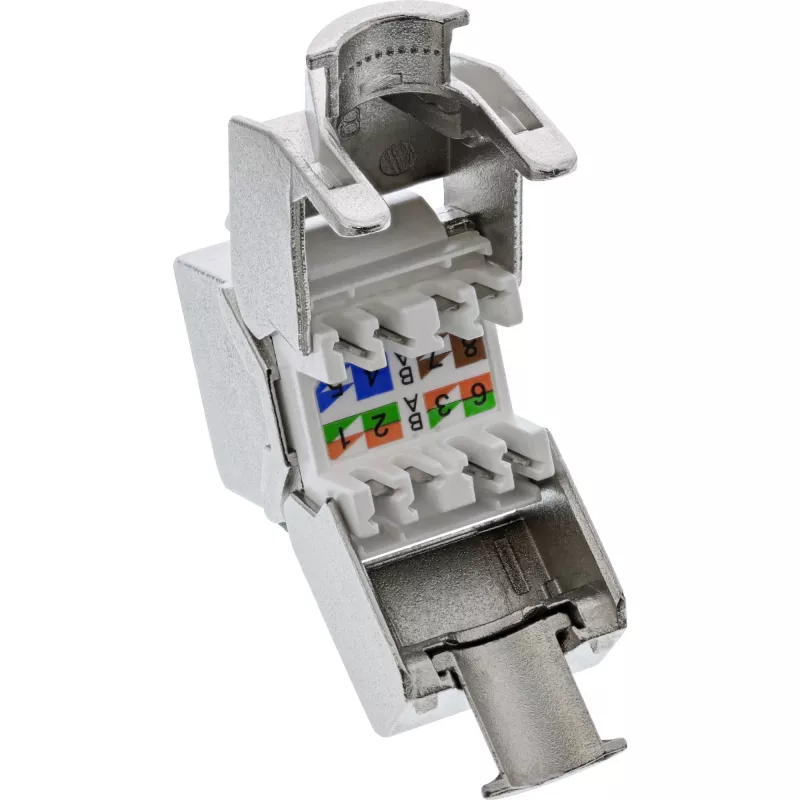 InLine RJ45 Keystone Jack Snap-In modulis Cat.8.1 plakans metālisks 1 gab.