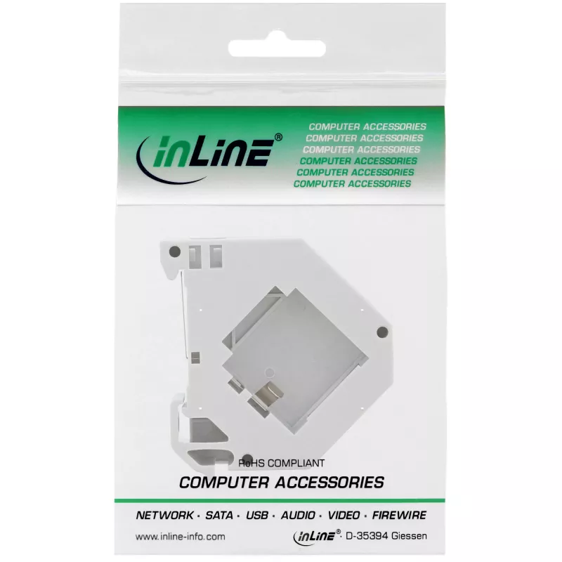 InLine Keystone stiprinājums DIN sliedei, 1 ports, gaiši pelēks