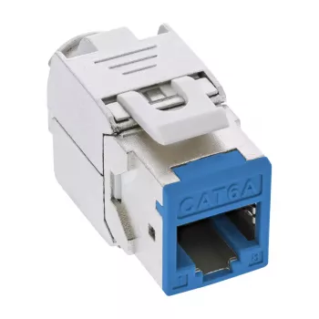 InLine Keystone RJ45 ligzda, ekranēta, Cat.6A, zila, 8 gab. iepakojumā