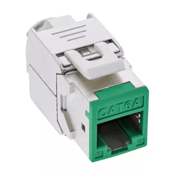InLine Keystone RJ45 ligzda, ekranēta, Cat.6A, zaļa 8 komplektā