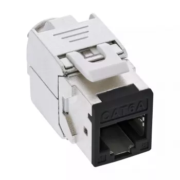 InLine Keystone RJ45 ligzda, ekranēta, Cat.6A, melna, 8 iepakojumā