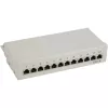 InLine Patch Panel Cat.6 12 Portu Galda/Sienas Montāžai Gaiši Pelēks RAL7035